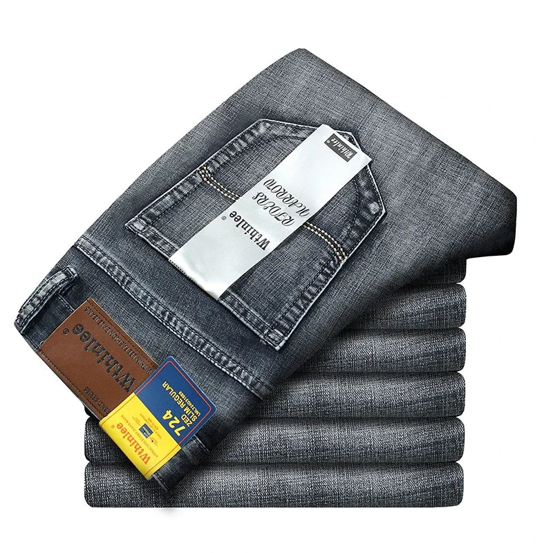 Men's Business Casual Jeans: Slim Straight Stretch Denim