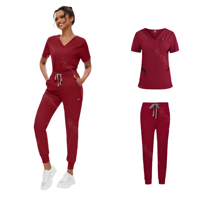 Sparkling Anti Wrinkle Washable Soft Fabric Workwear Jogger Scrubs