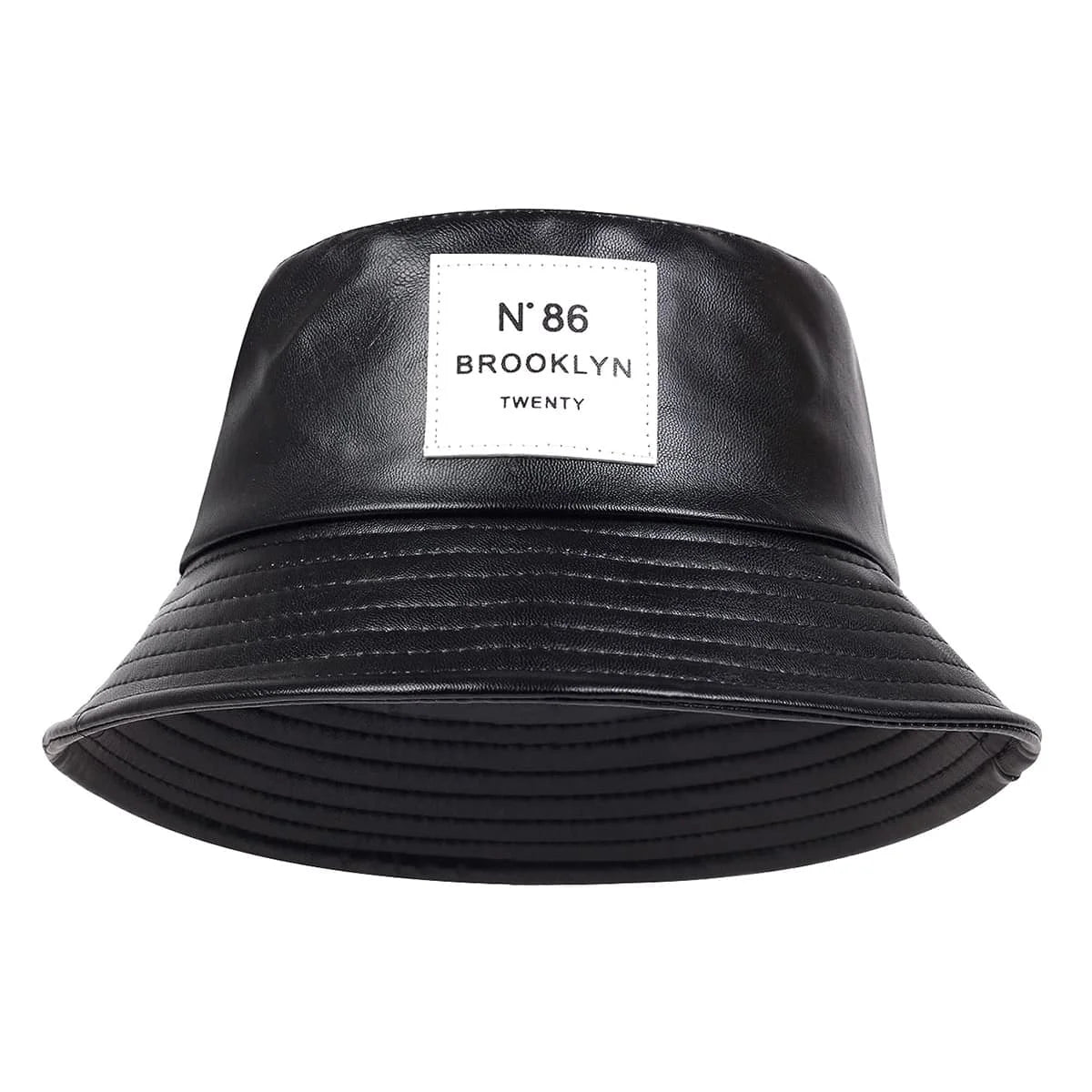 Brooklyn Style Faux Leather Panama Bucket Hat - Unisex Sun Hat
