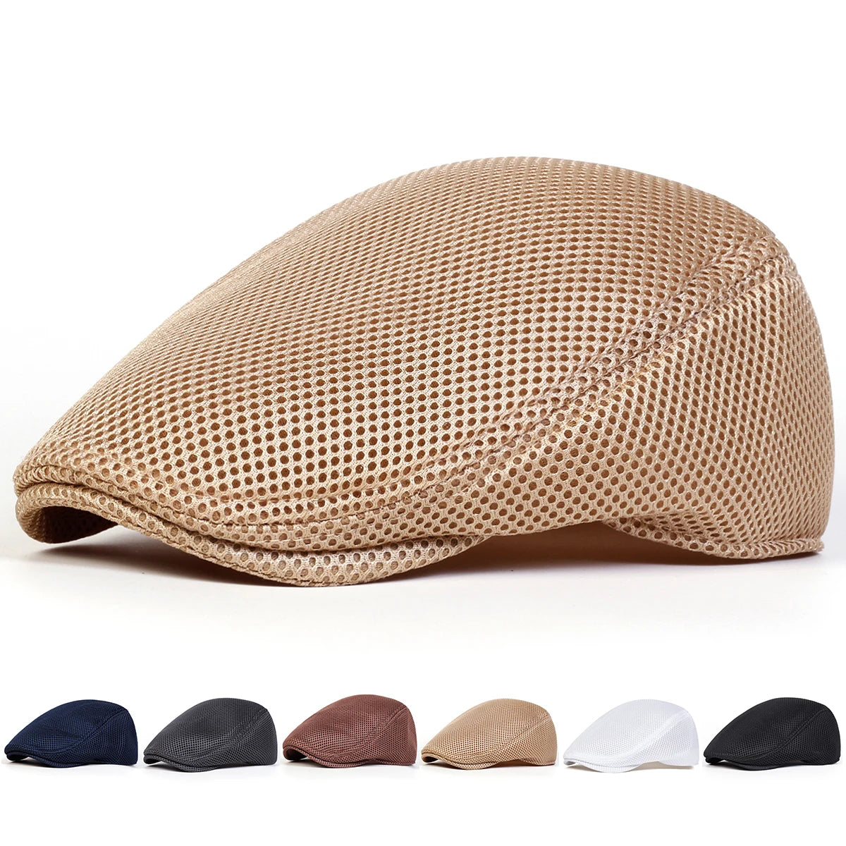 Men's Mesh Breathable Newsboy Cap – British Painter Flat Beret Hat