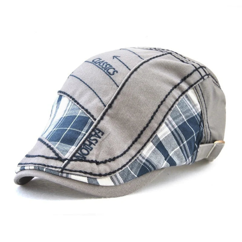 Soft Cotton Patchwork Beret - Comfortable Unisex Leisure Hat