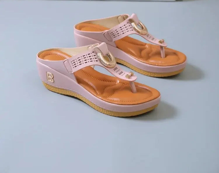 Women's New Summer Wedge Sandals - Open Toe Slip-On Beach Shoes