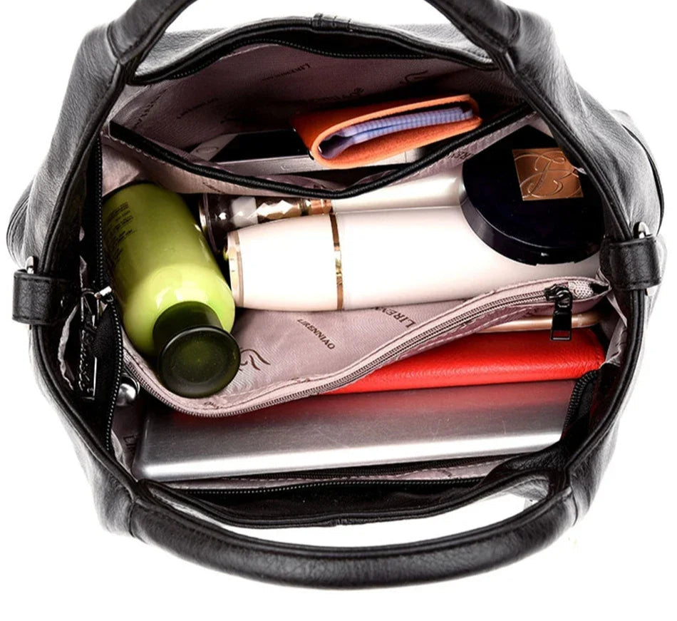 Genuine Brand Soft Leather Small Crossbody Tote – Casual Designer Shoulder Bag