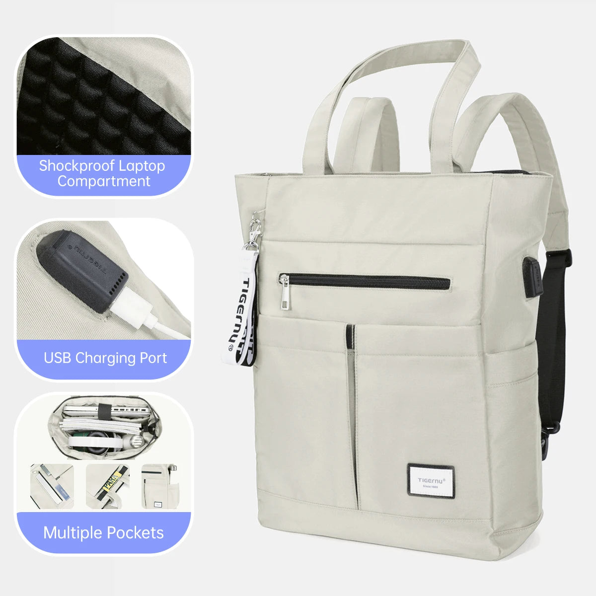 Tigernu Tote Backpack: New Multiway Laptop Bag for Women/Girls