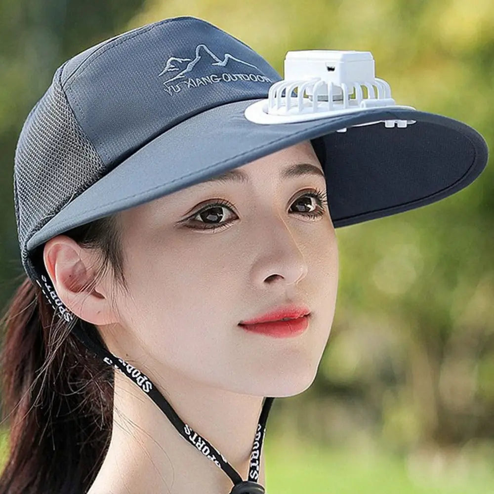 Large Brim Fan Hat - Rechargeable UV Protection Sun Shading Cap