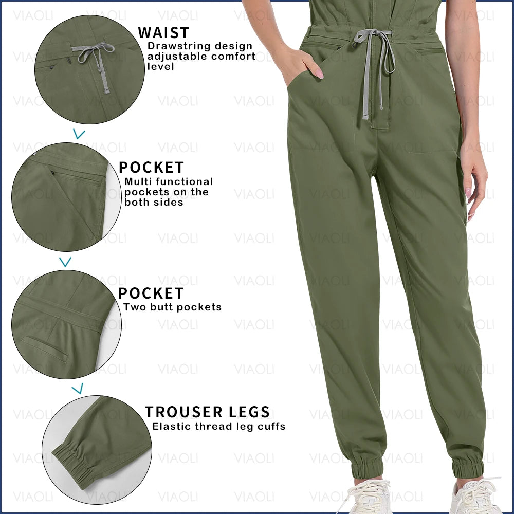 Unisex Medical Jumpsuit Uniform - Scrubs Overalls for Clinic & Spa