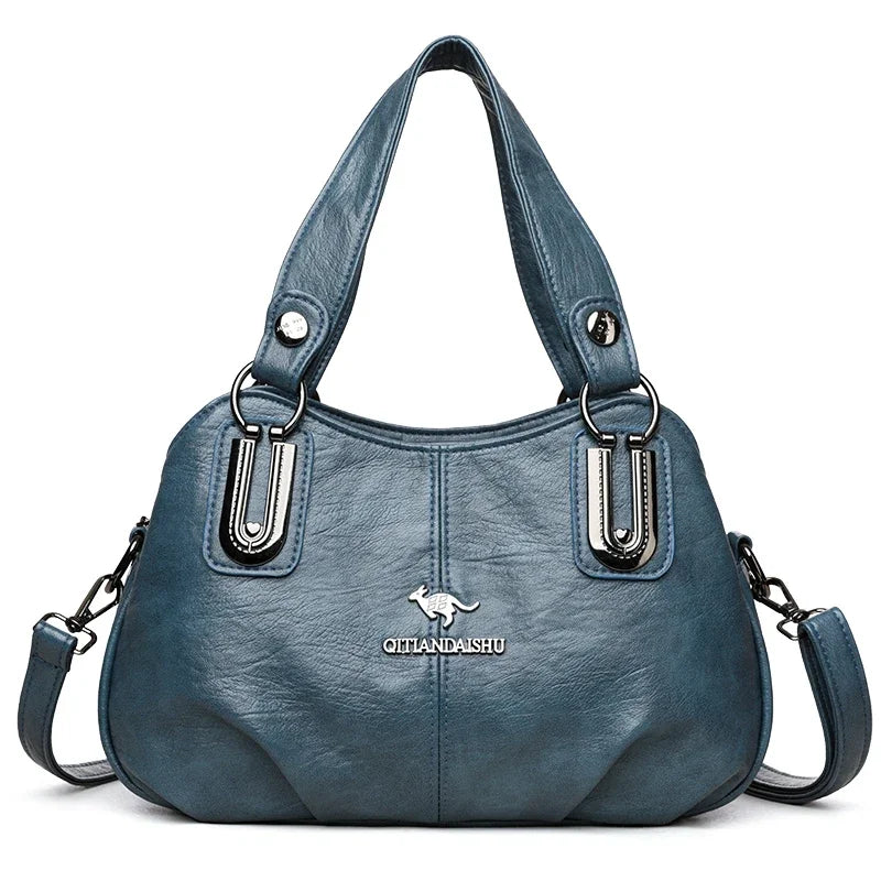 Luxury 3-Layer Handbag - Soft PU Leather Shoulder & Crossbody Bag