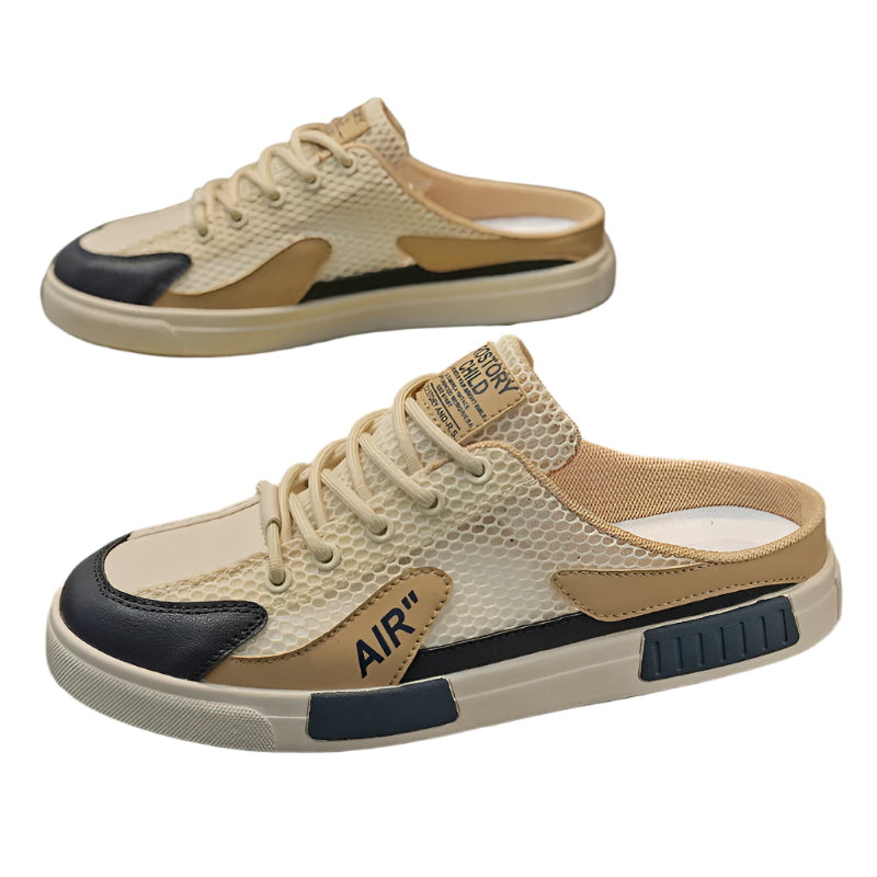 Men's Mesh Slip-On Canvas Mules - Summer Casual Trendy Shoes
