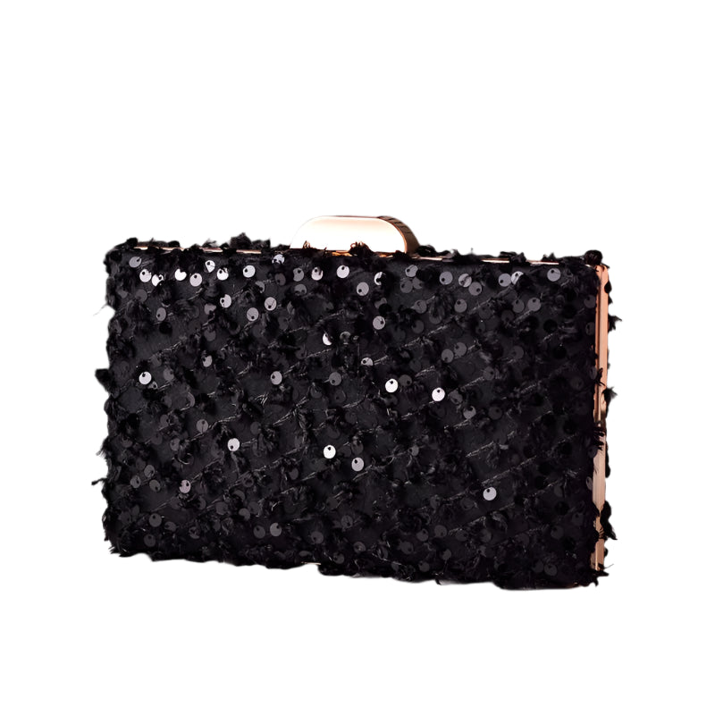 Sequin Women's Shoulder Bag - Blue Elegant Designer Wedding Clutch