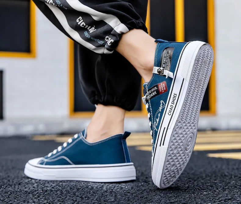 Men's Summer Canvas Sneakers: Low-Top, Breathable, Trendy Sneakers