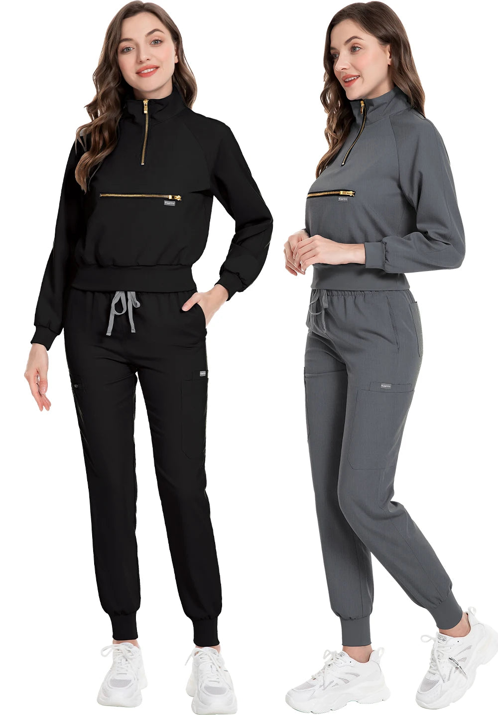 Stylish & Comfortable: Long Sleeve Fashion Medical Scrub Set for All-Day Comfort