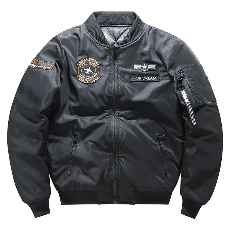 Men's Trendy MA-1 Jacket: Embroidered Casual Flight Style
