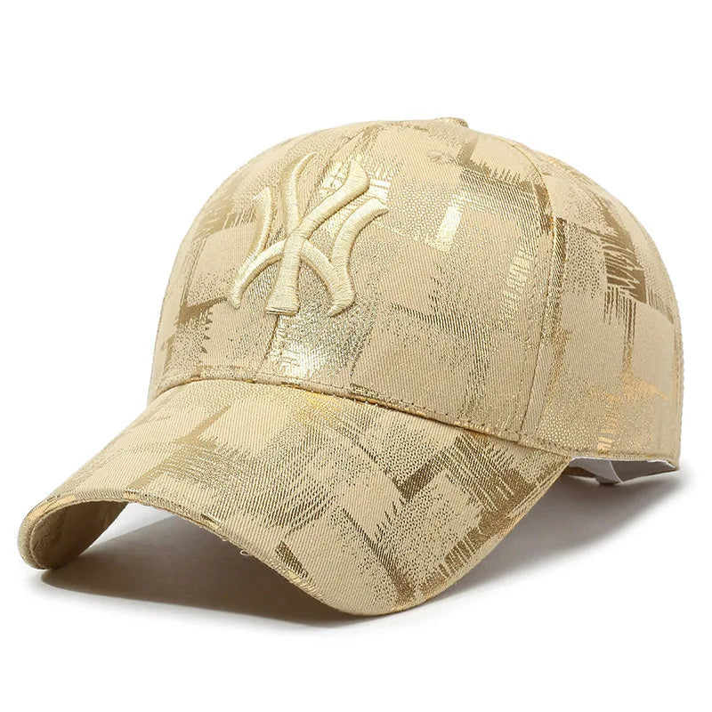 Bronzing Plaid Baseball Cap - Unisex Outdoor Sunshade & Fishing Hat