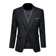 Boutique Men's Blazer: Solid Color Fashion for Business & Weddings