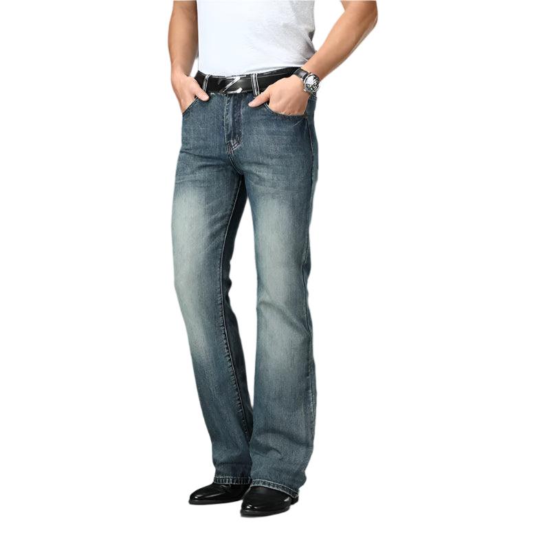 Men’s Classic Bootcut Flared Jeans – Comfortable Slim Fit Denim Pants