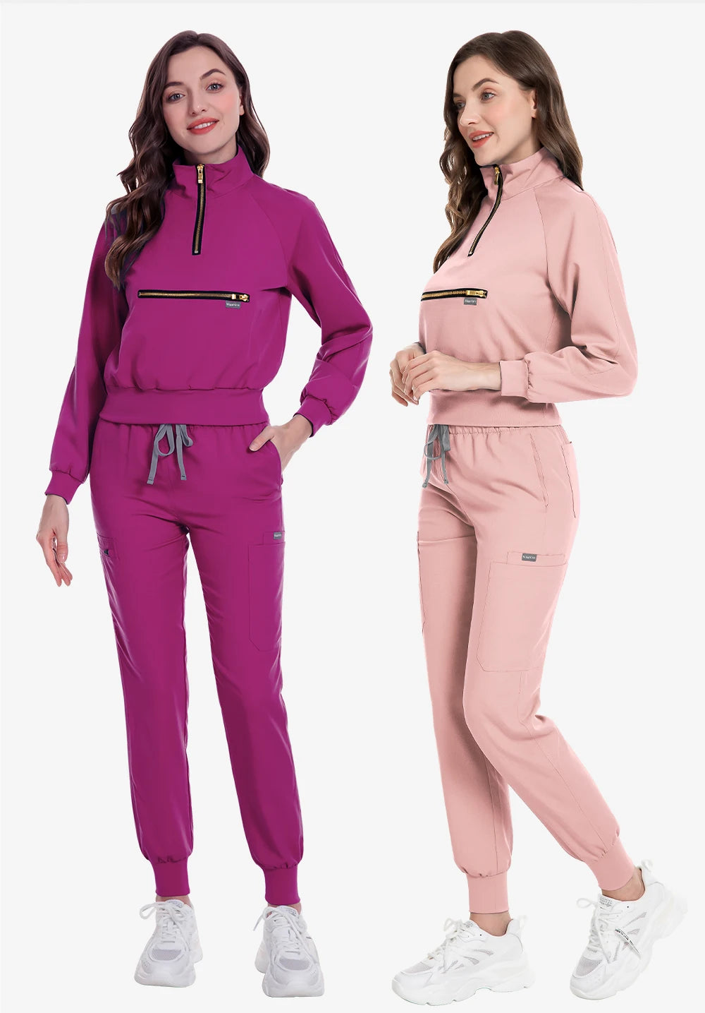Stylish & Comfortable: Long Sleeve Fashion Medical Scrub Set for All-Day Comfort