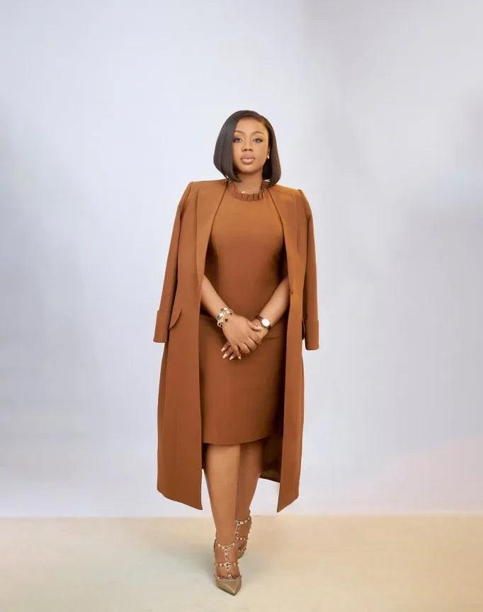 Elegant Office Lady Two-Piece Blazer & Dress Set – Professional Slim Fit Outfit