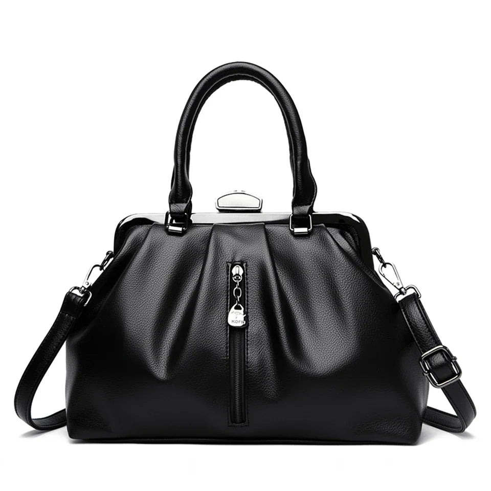 Women's Casual Tote Bag: Designer PU Leather Shoulder Crossbody