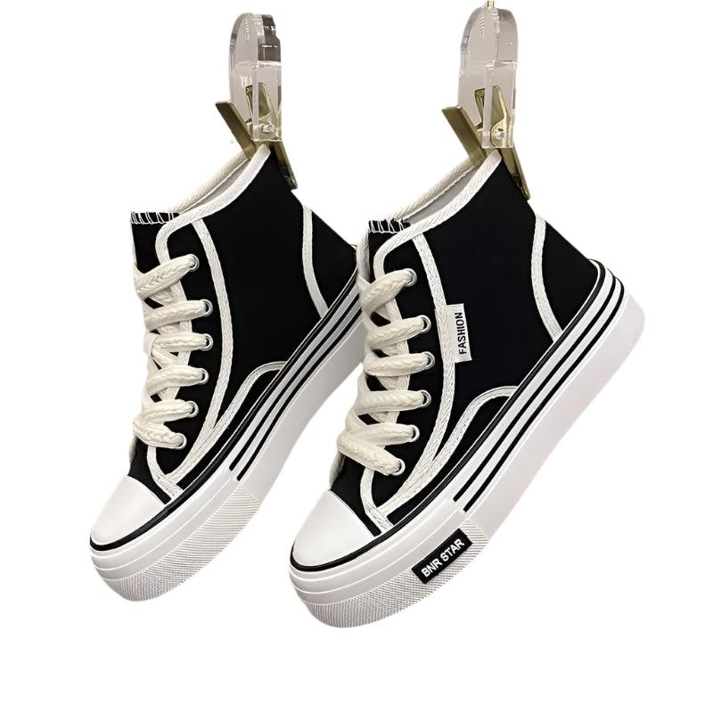 Women’s High Top Canvas Sneakers | Autumn Platform White Shoes