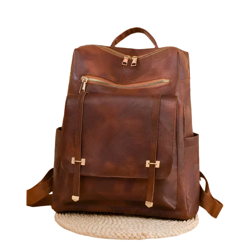Vintage Leather Women’s Backpack – Fashionable Daily Commute & Travel Daypack