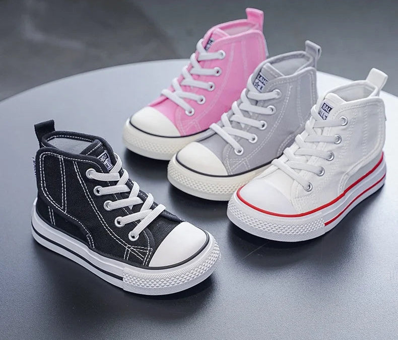 Children's High-Top Canvas Shoes – Unisex Casual Skate Sneakers