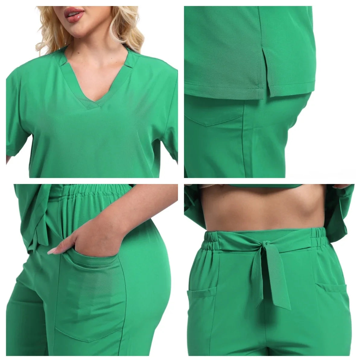 Plus Size Women's New Medical Scrubs Set - Pet Nurse & Salon Uniforms