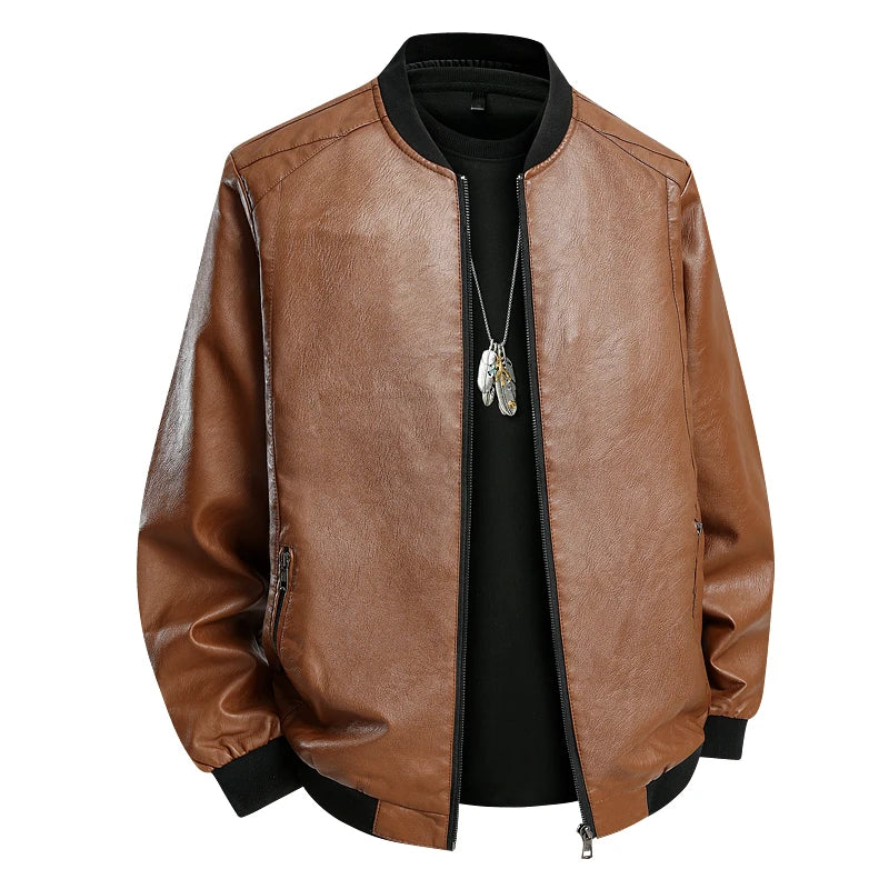 M-8XL Punk Style Men's PU Leather Jacket
