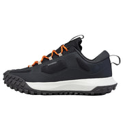 Black and orange hiking shoe with 'baasploa' branding on a white background