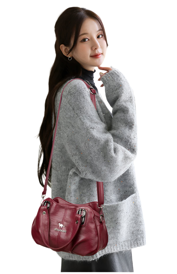 Luxury 3-Layer Handbag - Soft PU Leather Shoulder & Crossbody Bag