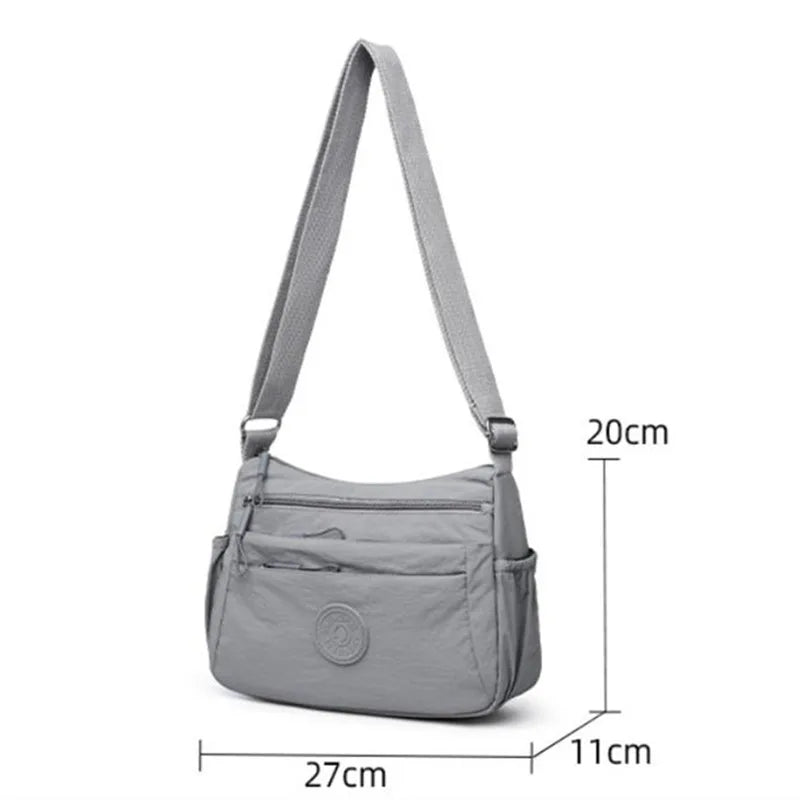 Women's Multi-Layer Crossbody Bag: Solid Color Multi-Pocket Versatile