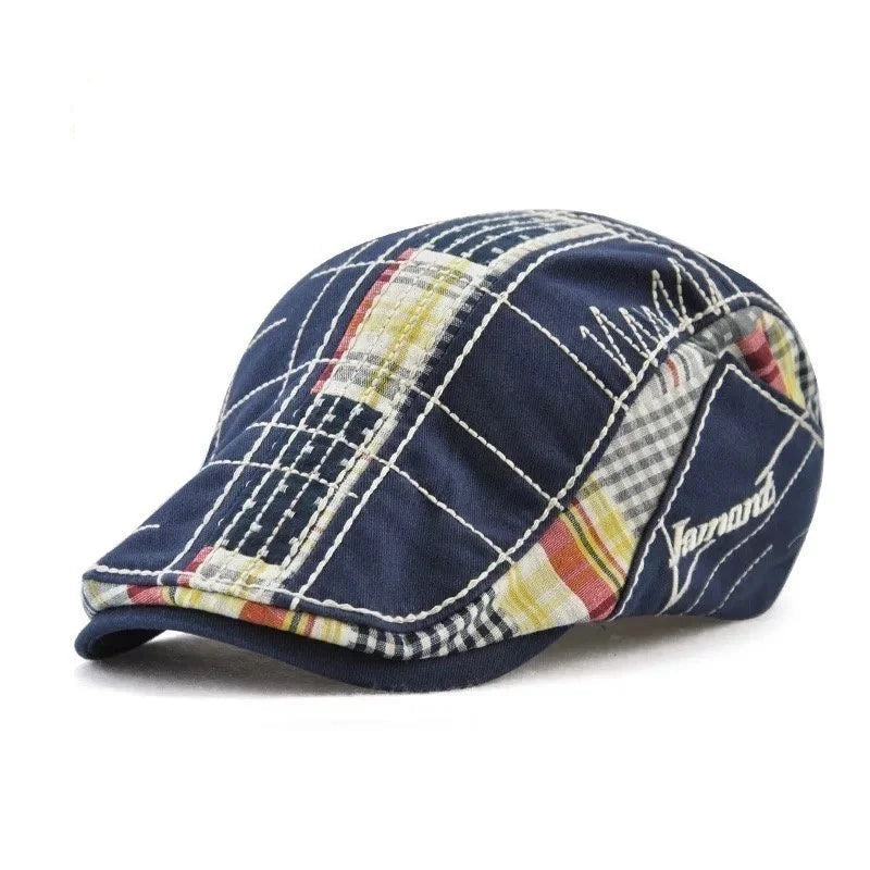Soft Cotton Patchwork Beret - Comfortable Unisex Leisure Hat