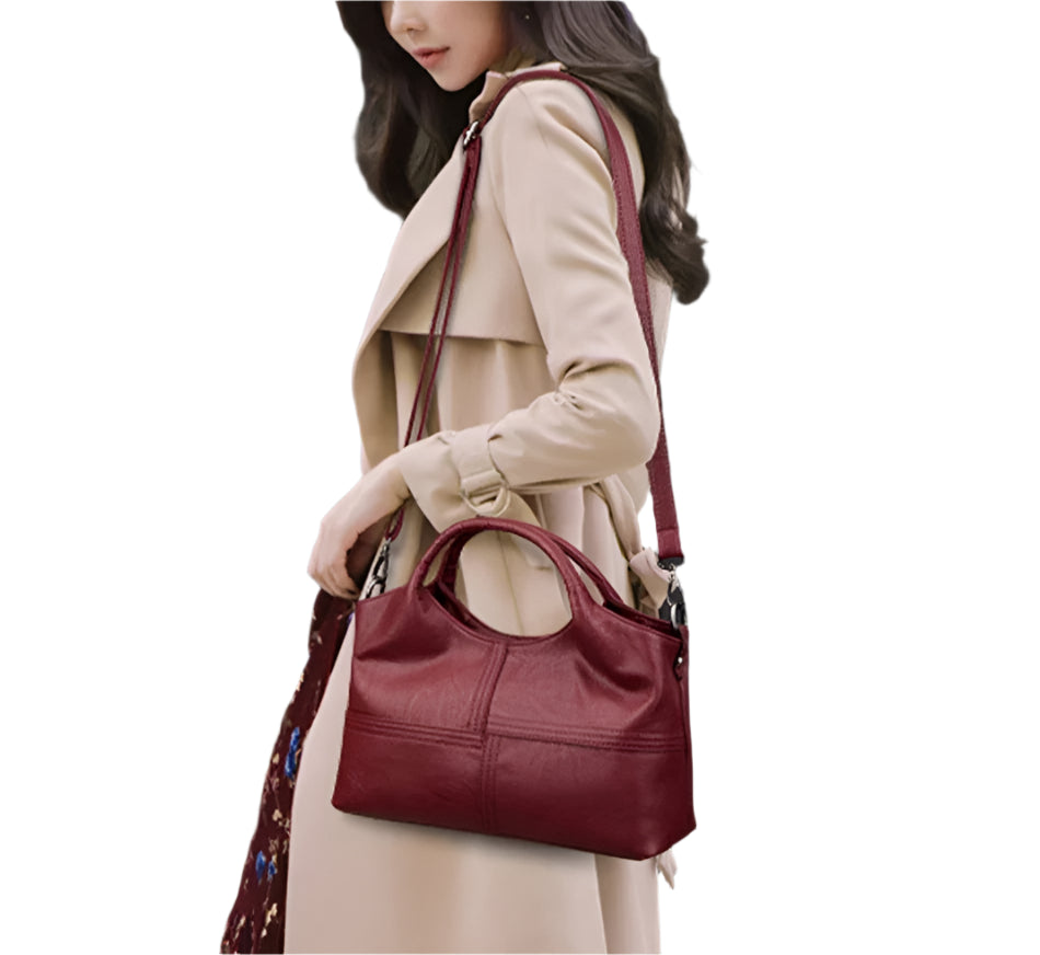 Genuine Brand Soft Leather Small Crossbody Tote – Casual Designer Shoulder Bag
