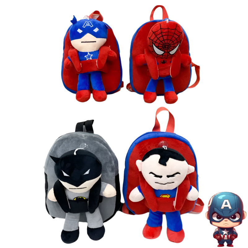 Marvel Superhero Backpack: Captain America & Spiderman Large Capacity