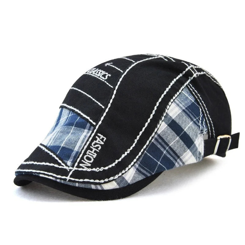 Soft Cotton Patchwork Beret - Comfortable Unisex Leisure Hat