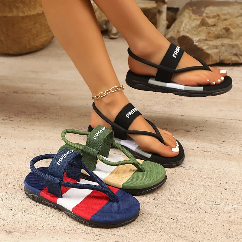Unisex Beach Outdoor Sandals - Breathable Hemp Flip Flops Thicken