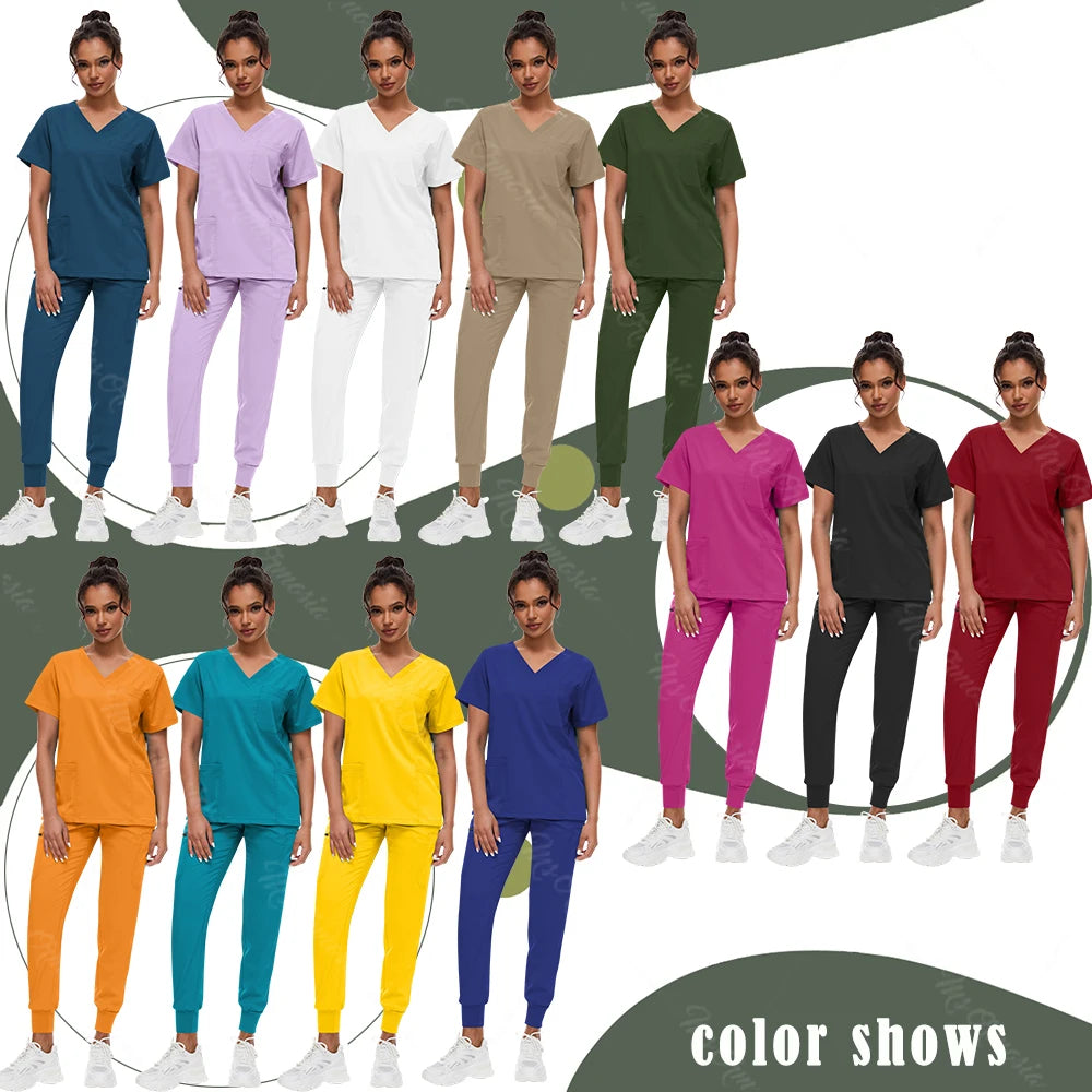 Sparkling Anti Wrinkle Washable Soft Fabric Workwear Jogger Scrubs