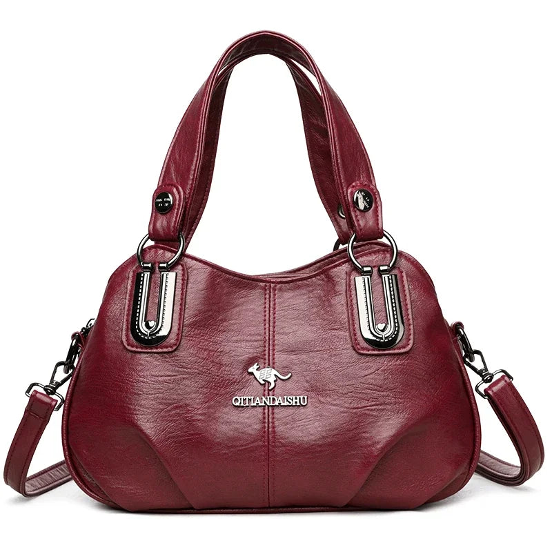 Luxury 3-Layer Handbag - Soft PU Leather Shoulder & Crossbody Bag