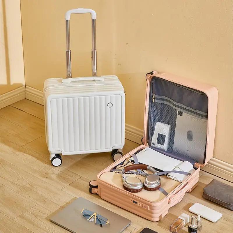 Travel Smart Aluminum Alloy Rolling Luggage with Cup Holder & Spinner Wheels