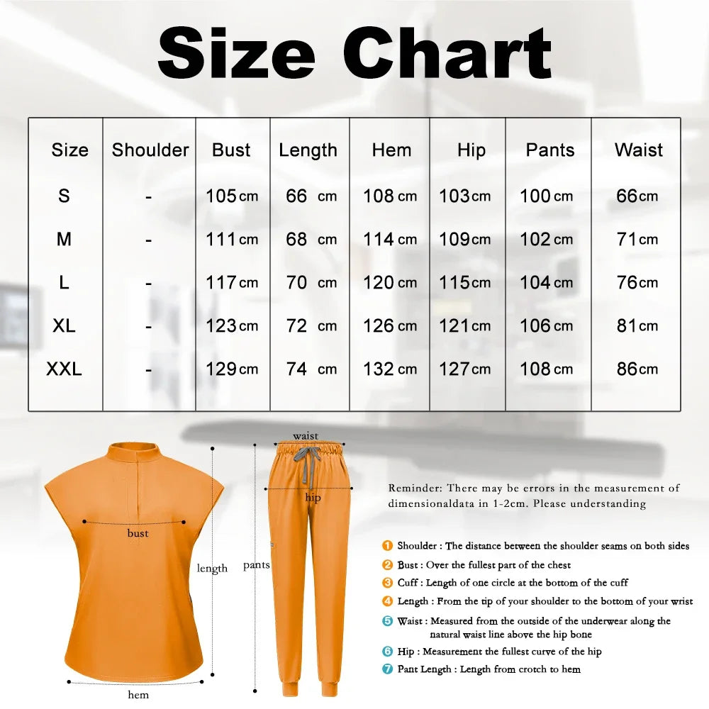Comfort Unisex Medical Jogger Scrubs Set - Fashionable Workwear Chart