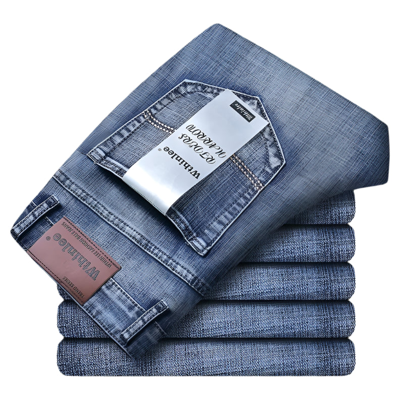Men's Business Casual Jeans: Slim Straight Stretch Denim