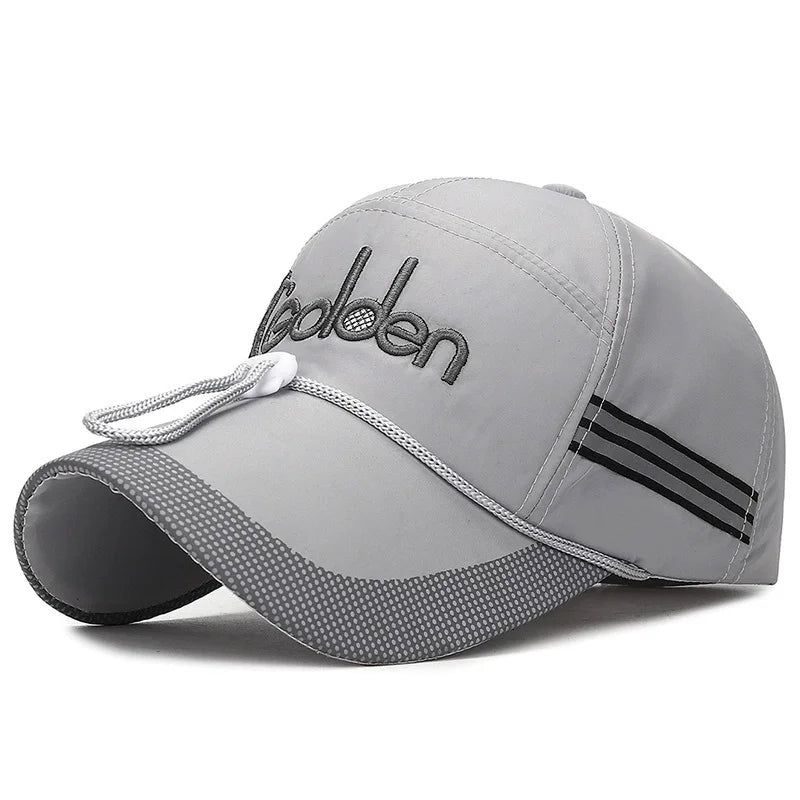 Men’s Adjustable Sports Baseball Cap – Breathable  Reflective Trim Sun Hat