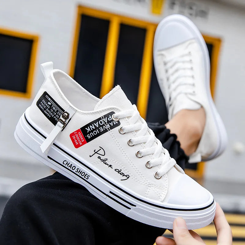 Men's Summer Canvas Sneakers: Low-Top, Breathable, Trendy Sneakers