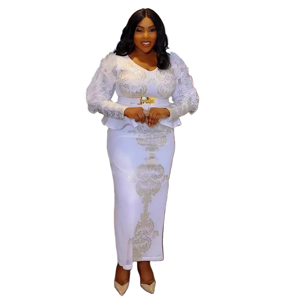 New Fashion Plus Size Sequin Evening Party Long Dress –African Dresses for Women