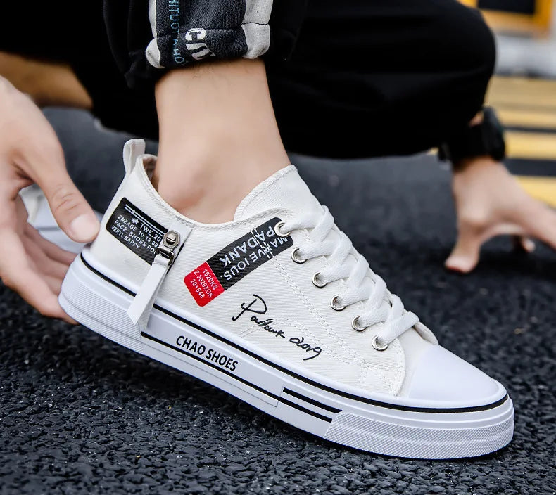Men's Summer Canvas Sneakers: Low-Top, Breathable, Trendy Sneakers