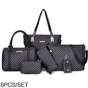6PCS Printed Handbag Set - Large Capacity Tote & Crossbody Bags
