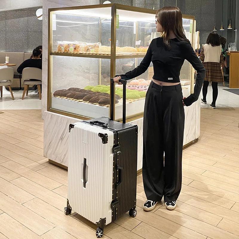 Oversized Cipher Suitcase | ABS+PC Trolley Luggage with Lock & Wheels