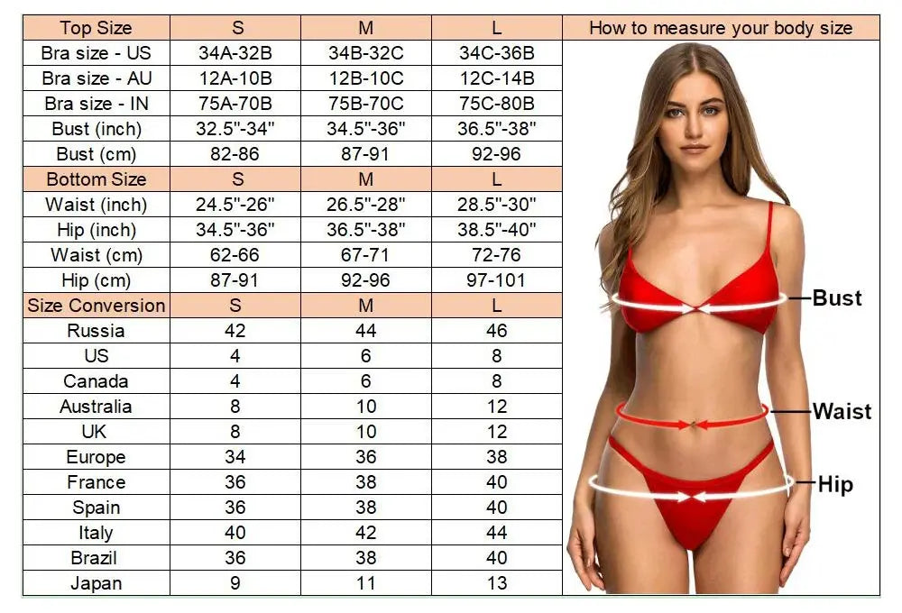 Sexy Halter PU Leather Strappy Bikini: Women's Two-Piece Swimsuit Chart