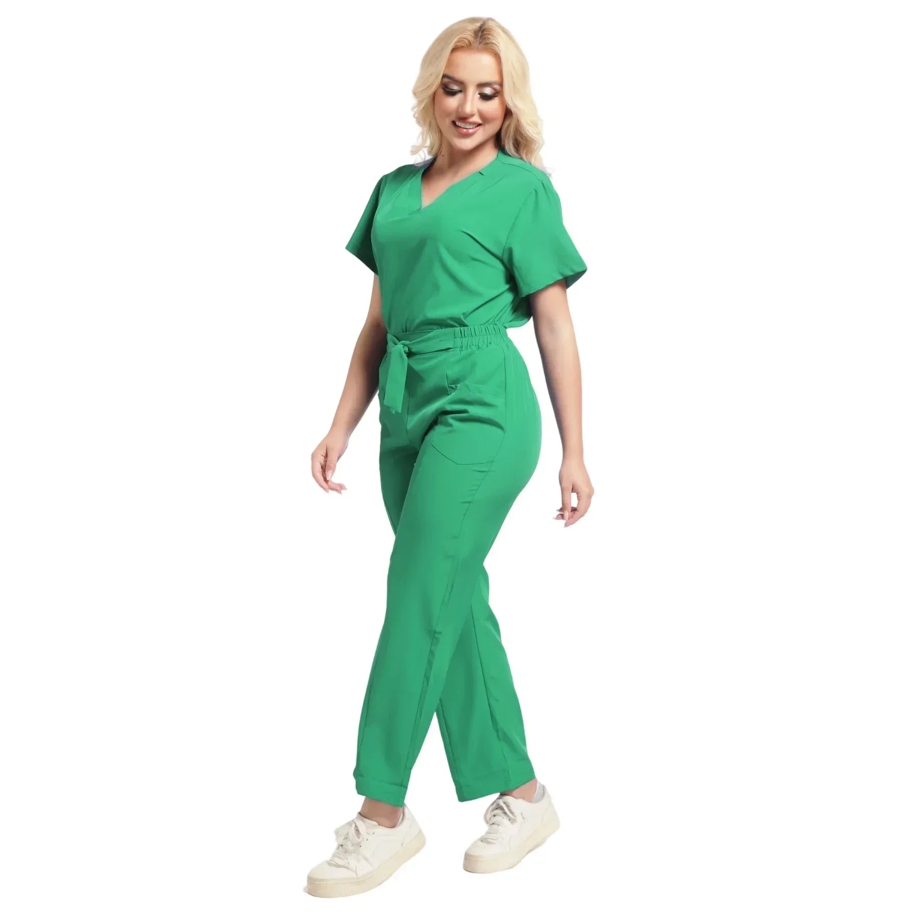 Plus Size Women's New Medical Scrubs Set - Pet Nurse & Salon Uniforms