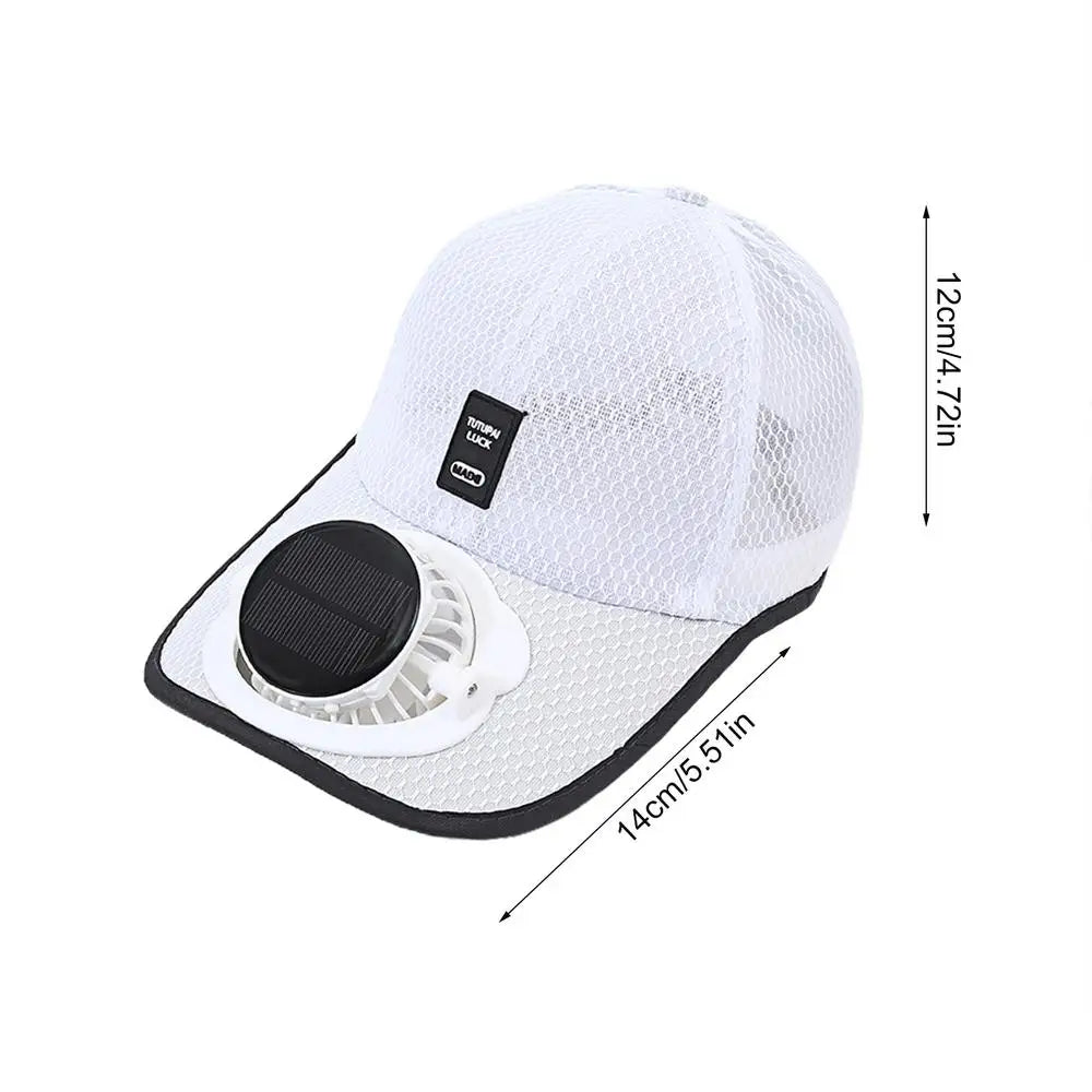 Solar Fan Hat - Unisex Breathable Mesh Sun Protection for Summer