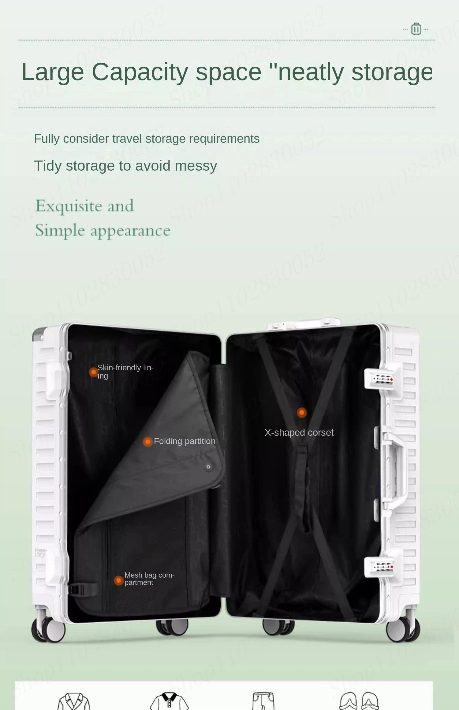 Unisex Fashion Spinner Rolling Luggage – Stylish & Durable Travel Suitcase